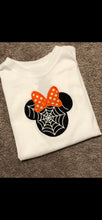Load image into Gallery viewer, Minnie Mouse embroidered shirt or bodysuit, Minnie Mouse applique shirt, disney personalized shirt, Disney Halloween, Minnie Halloween,