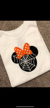 Load image into Gallery viewer, Minnie Mouse embroidered shirt or bodysuit, Minnie Mouse applique shirt, disney personalized shirt, Disney Halloween, Minnie Halloween,