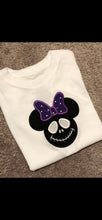Load image into Gallery viewer, Minnie Mouse embroidered shirt or bodysuit,Jack skellington applique shirt, disney personalized shirt, Disney Halloween, Minnie Halloween,