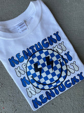 Load image into Gallery viewer, Kentucky Shirt | University Tshirt| Retro Kentucky Tshirt | Game Day t shirt | Vintage Shirt | Kentucky Sweatshirt| Smiley face |