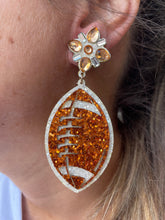Load image into Gallery viewer, Orange and white game day earrings, Football earrings, Student gift,football earrings, College game day jewelry, Gifts for grads, Vols,Texas