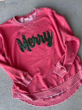 Load image into Gallery viewer, Merry Christmas sweatshirt- Kentucky Christmas, Sequin, Womens, Applique, Christmas shirt, Christmas sweatshirt, Sparkle, Merry,