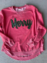 Load image into Gallery viewer, Merry Christmas sweatshirt- Kentucky Christmas, Sequin, Womens, Applique, Christmas shirt, Christmas sweatshirt, Sparkle, Merry,